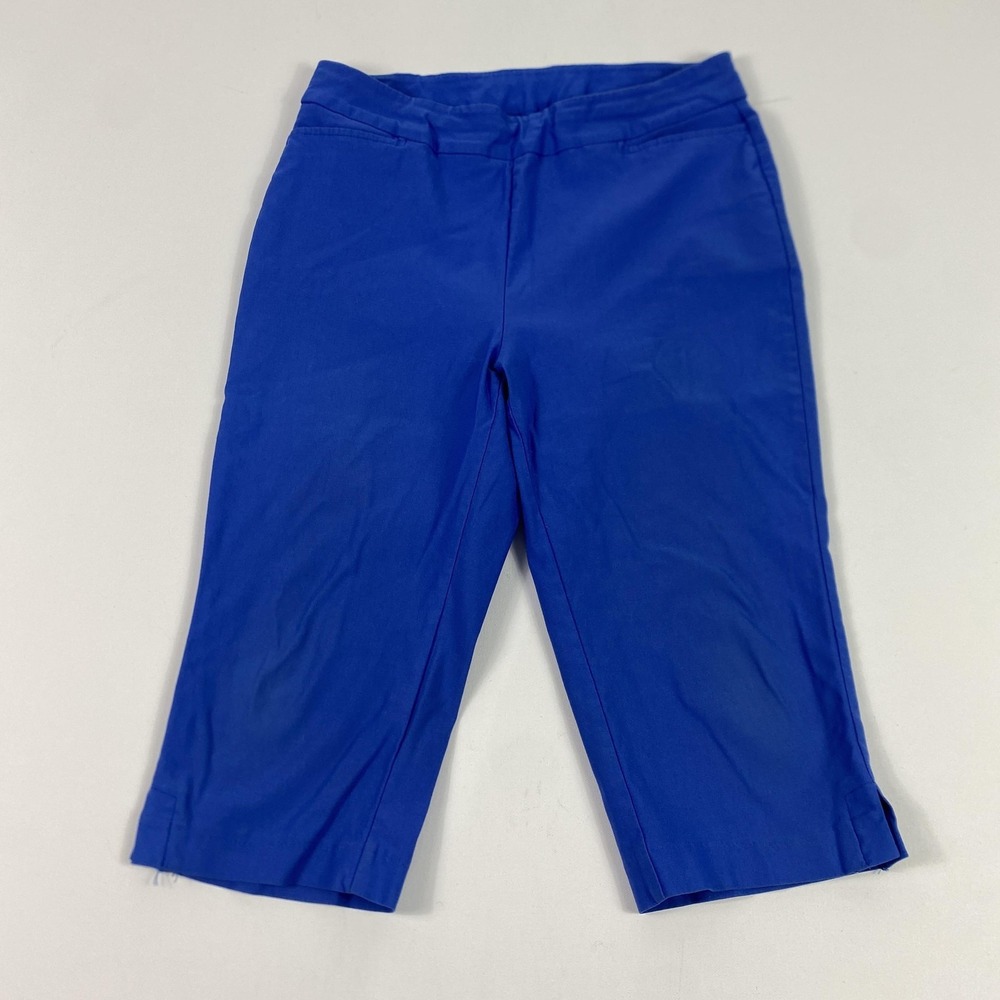 Anthony's Resort Wear‎ Pants Womens 12 Blue Capri Cropped Stretch Travel Casual